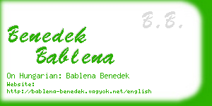 benedek bablena business card